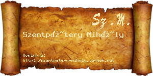 Szentpétery Mihály névjegykártya
